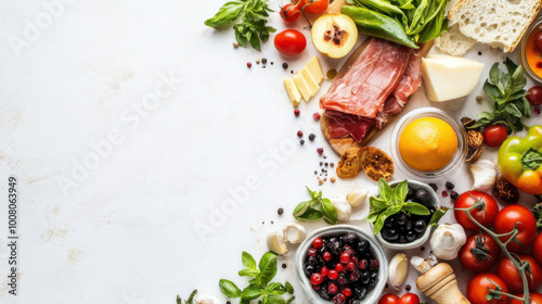 Wallpaper Mural healthy foods on a white background Torontodigital.ca