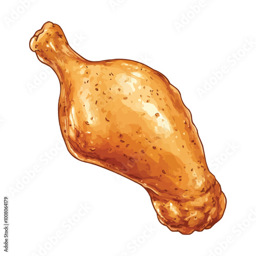 Simple vector illustration of a deep-fried chicken leg