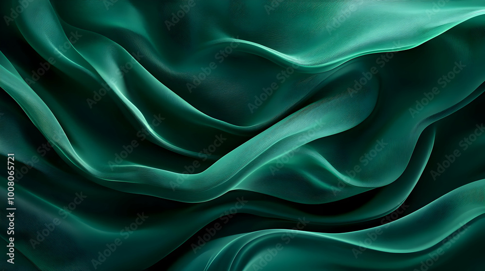 Obraz premium Abstract Green Wavy Background