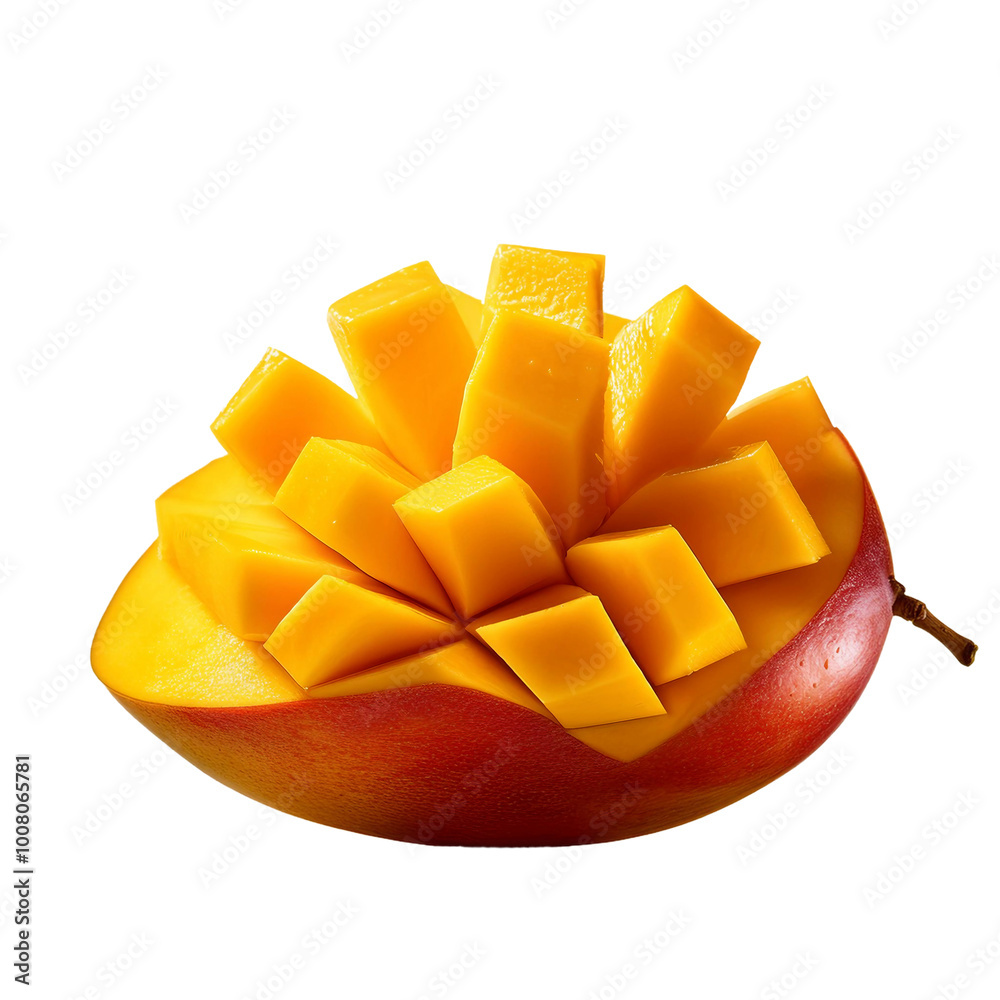 Juicy Mango Slices Isolated Transparent Background Juicy Mango Slices Isolated Transparent Background
