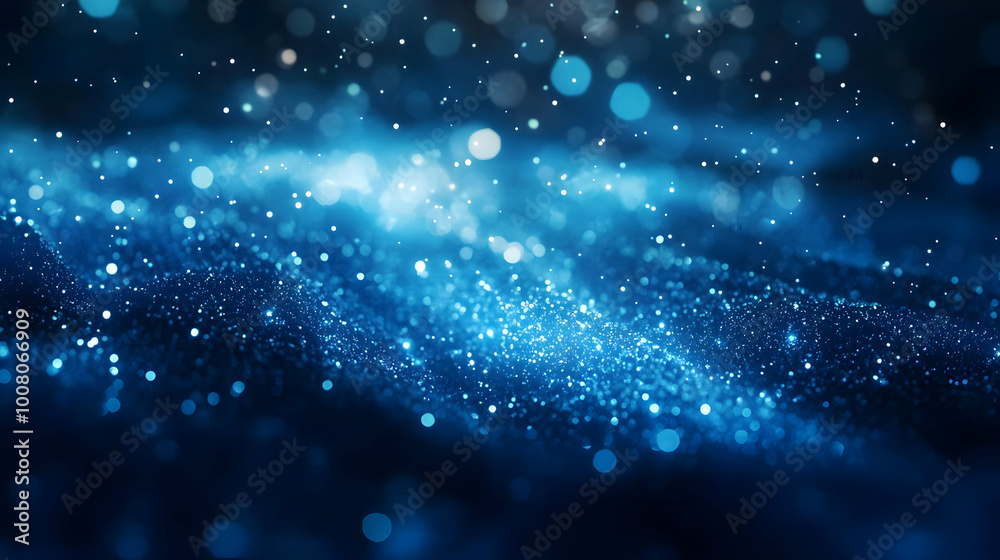 Abstract Blue Glitter Background with Bokeh Lights Abstract Blue Glitter Background with Bokeh Lights