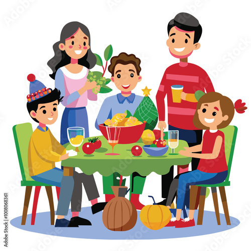 Family members celebrate together sharing laughter and delicious food at a festive dinner creating lasting memories and enjoying each others company