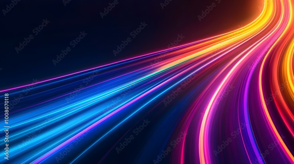 Mesmerizing Neon Light Trails Across a Vibrant Dark Background Mesmerizing Neon Light Trails Across a Vibrant Dark Background