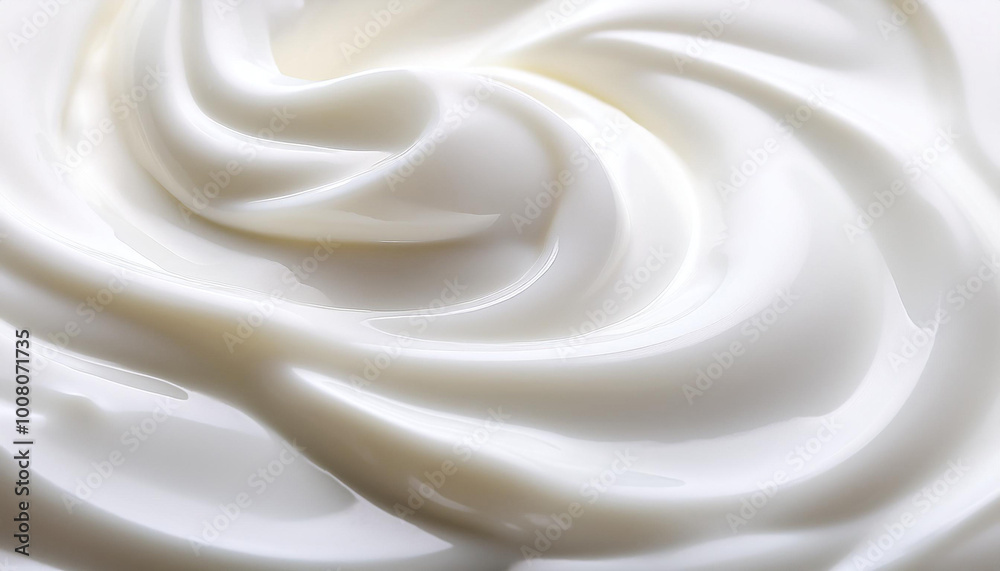 Close up of white natural creamy yogurt.
