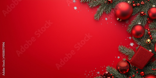 Weihnachtskarte Banner mit schöner Weihnachtsdekoration. Platz für eigenenen Text. Werbebanner oder Poster