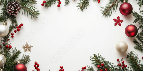 Weihnachtskarte Banner mit schöner Weihnachtsdekoration. Platz für eigenenen Text. Werbebanner oder Poster