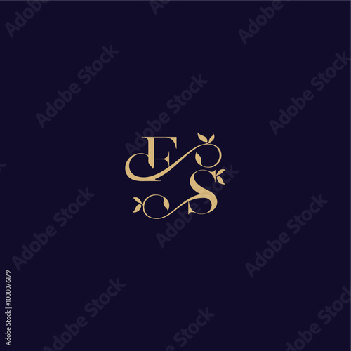 wedding initial FS organic and elegant concept beauty leaf monogram logo letter