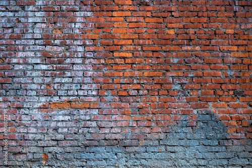 Obraz na płótnie Wall brick texture. Old pattern red stone. Bricks architecture building. Brick wall brown construction. Abstract textured block surface. w salonie