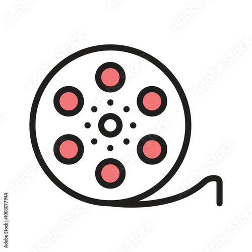 Film reel representing cinema and the movie making industry