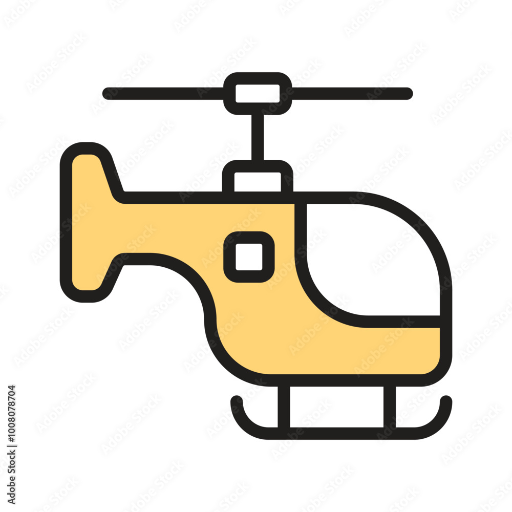 An icon of helicopter in modern design style An icon of helicopter in modern design style