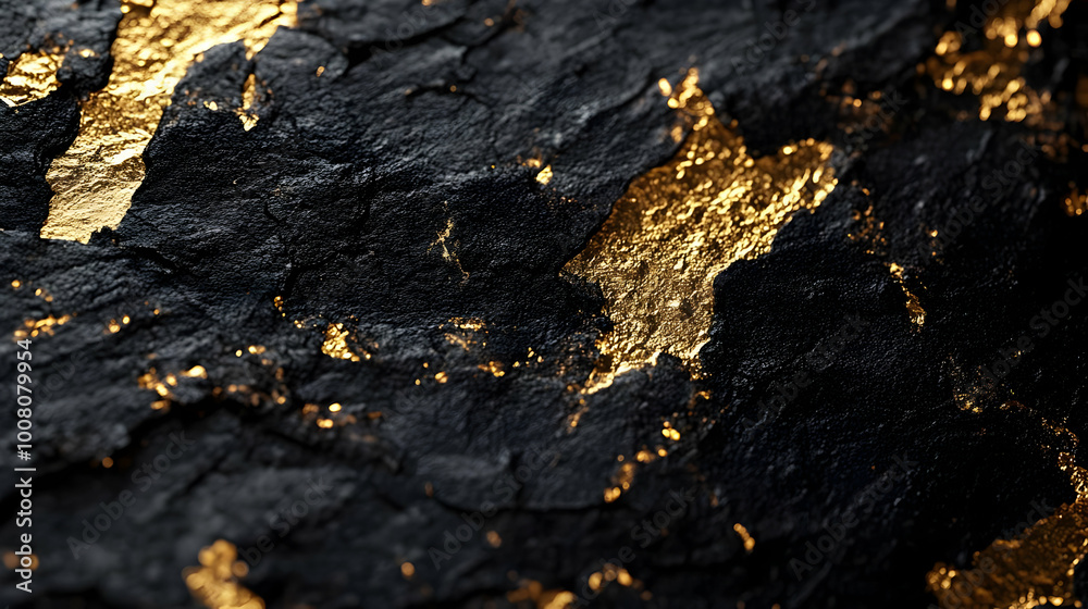 Abstract Black and Gold Background with Texture