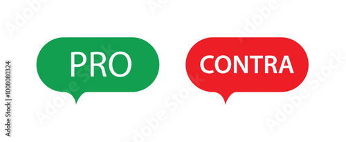 pro contra sign on white background	