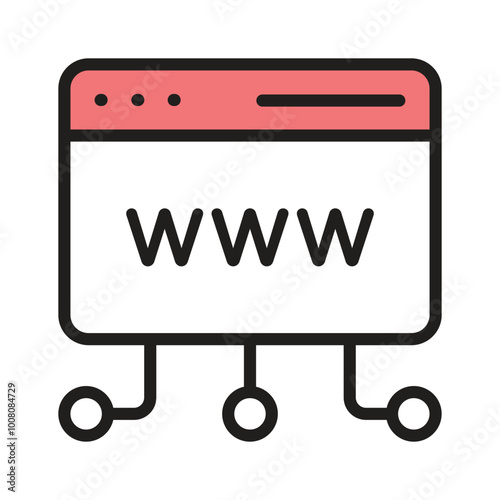 Trendy icon of web address, world wide web
