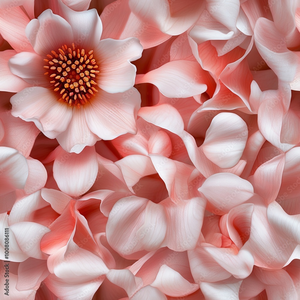 Delicate Flower Petals in Swirling Mandala Design Delicate Flower Petals in Swirling Mandala Design