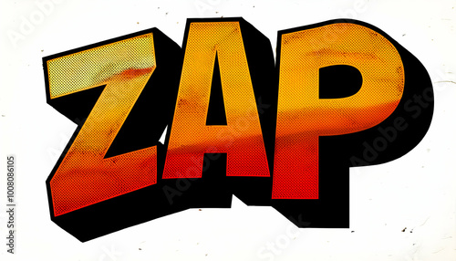 word ZAP text made Comic Book Style Jagged Edge