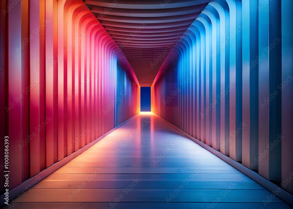 Abstract neon lights Long tunnel background with pink and blue laser rays, glowing lines, colorful hallway with a bright, 3d render or wallpaper Abstract neon lights Long tunnel background with pink and blue laser rays, glowing lines, colorful hallway with a bright, 3d render or wallpaper