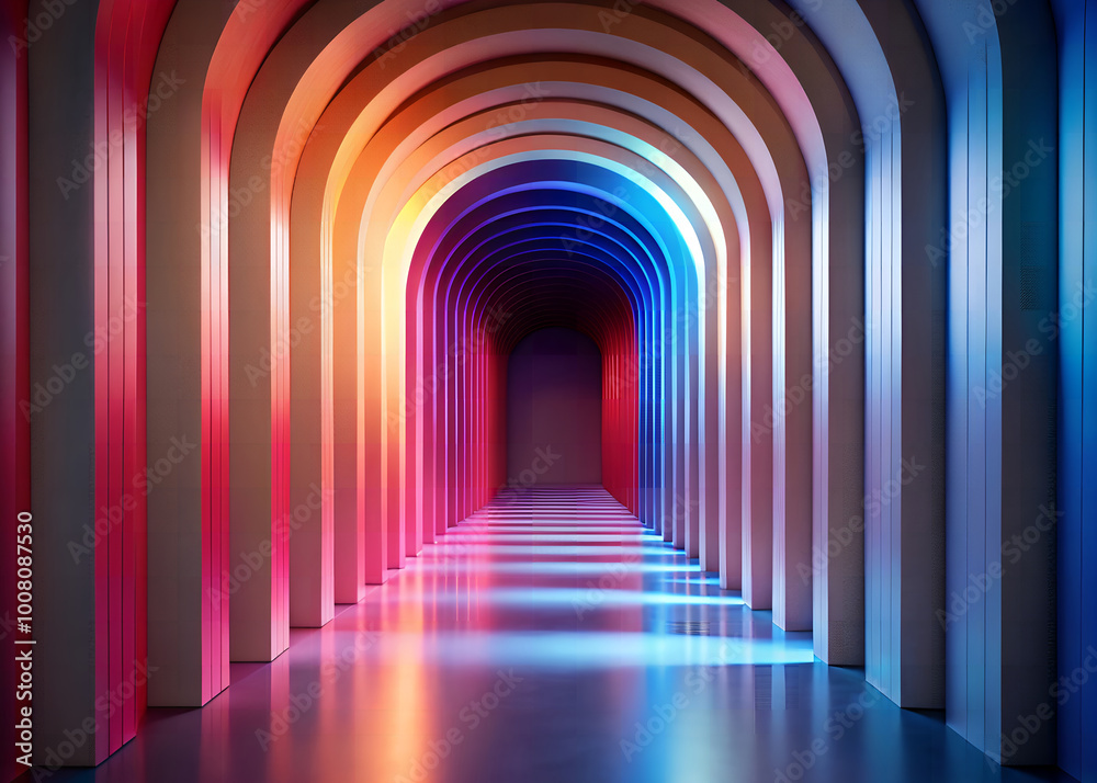 Abstract neon lights Long tunnel background with pink and blue laser rays, glowing lines, colorful hallway with a bright, 3d render or wallpaper Abstract neon lights Long tunnel background with pink and blue laser rays, glowing lines, colorful hallway with a bright, 3d render or wallpaper