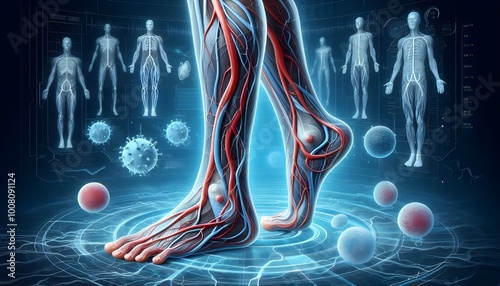 veins conceptualized in a three-dimensional leg illustration