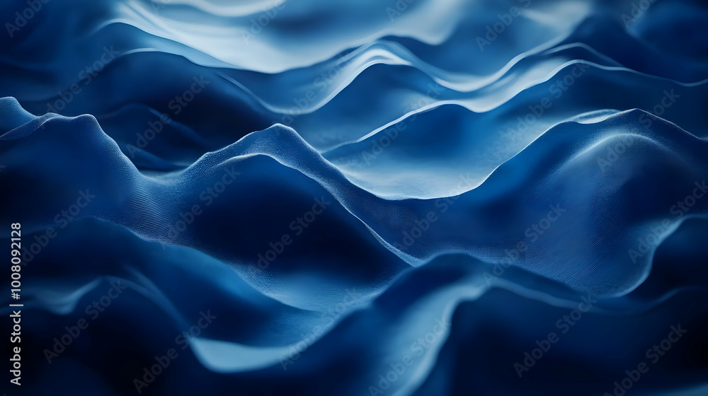 Obraz premium Abstract Blue 3D Wavy Background