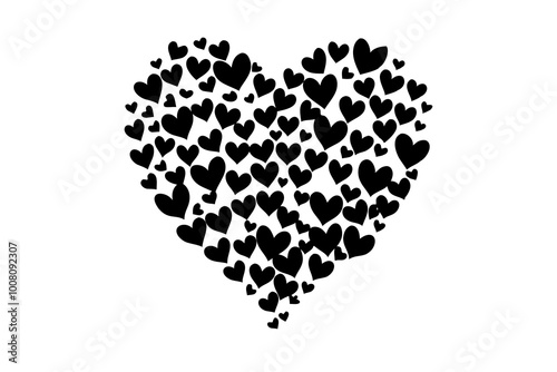 heart shape made of black and white background