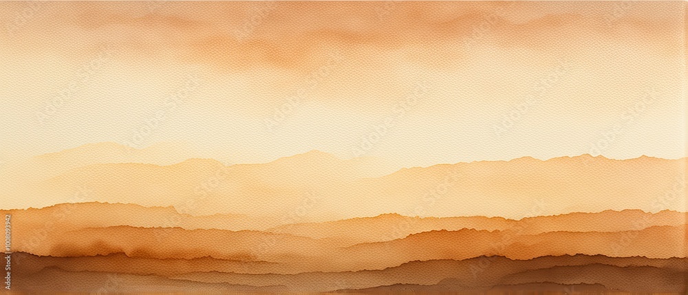 Naklejka premium Abstract Watercolor Sunset Landscape