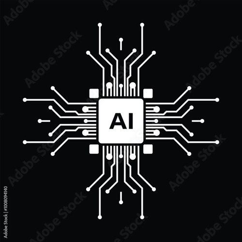 Vector Illustration Artificial Intelligence Cyber logo design.