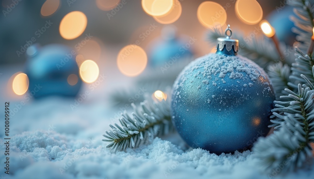 Silver and blue bauble with frosted details captured in a close-up for a frosty and festive holiday aesthetic. Silver and blue bauble with frosted details captured in a close-up for a frosty and festive holiday aesthetic.