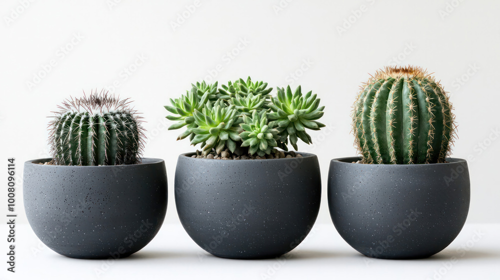 A small terrestrial plant in a flowerpot isolated on white background. Generative AI A small terrestrial plant in a flowerpot isolated on white background. Generative AI