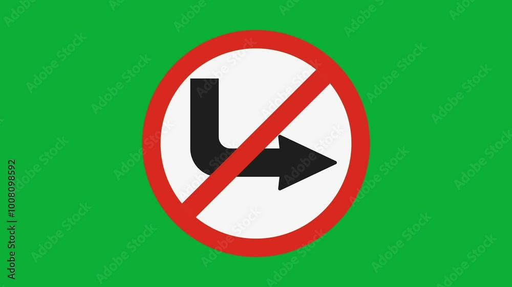 Road sign right turn is prohibited Road sign right turn is prohibited