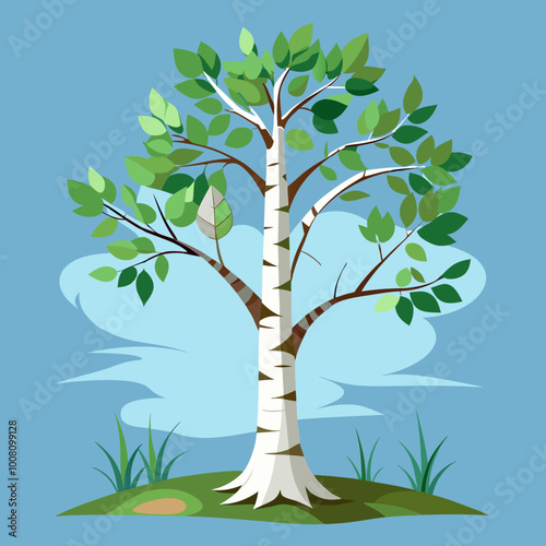 vector illustration of a birch