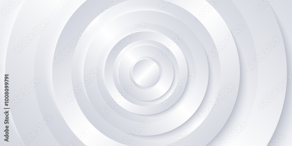 White abstract gradient background. 3d vector geometric design with circles White abstract gradient background. 3d vector geometric design with circles
