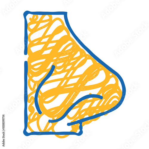 nose smell doodle icon sketch vector. nose smell sign. isolated symbol illustration