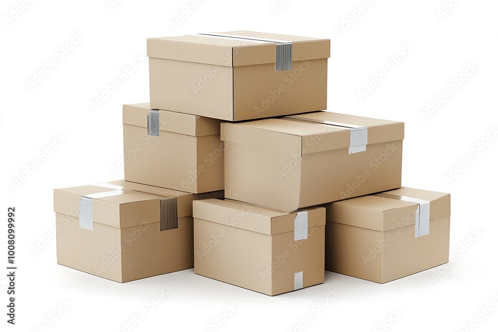 Delivery Boxes Isolated white background Delivery Boxes Isolated white background