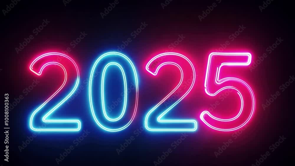 neon sign 2025. generative ai neon sign 2025. generative ai