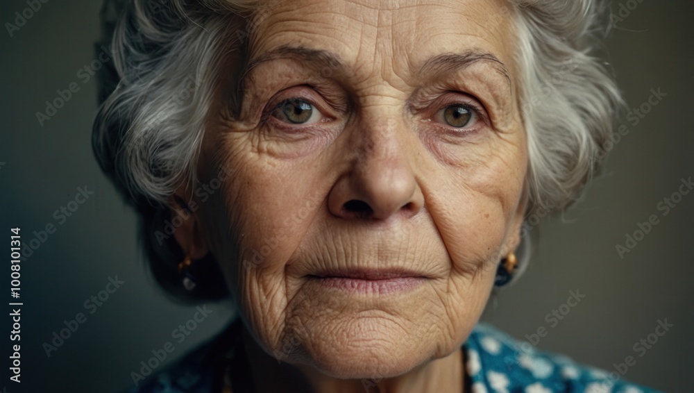 Portrait of Elderly Caucasian Woman with Neutral Expression Portrait of Elderly Caucasian Woman with Neutral Expression