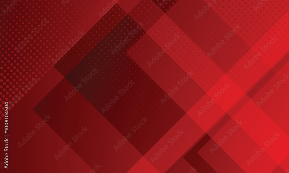 Red abstract background with shape and dot pattern. Modern fiber textured vector