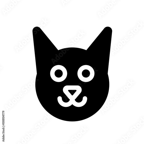 Icon Fill Black Color - Horror Cat