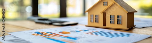 Close-up of a real estate agent s desk with reports showing housing inventory and market trends, real estate data, market analysis