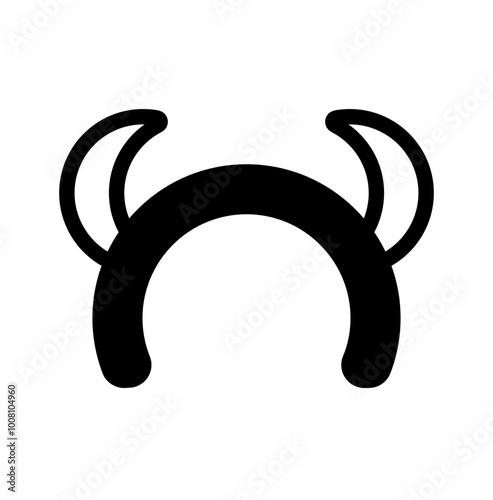 Icon Fill Black Color - Devil's Headdress