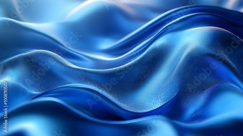 Abstract Blue 3D Wavy Background