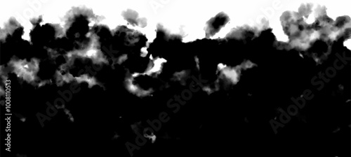 墨のにじみ、黒の水彩グラデーション、手書き風、和風の背景、バナー、コピースペース、テンプレート。