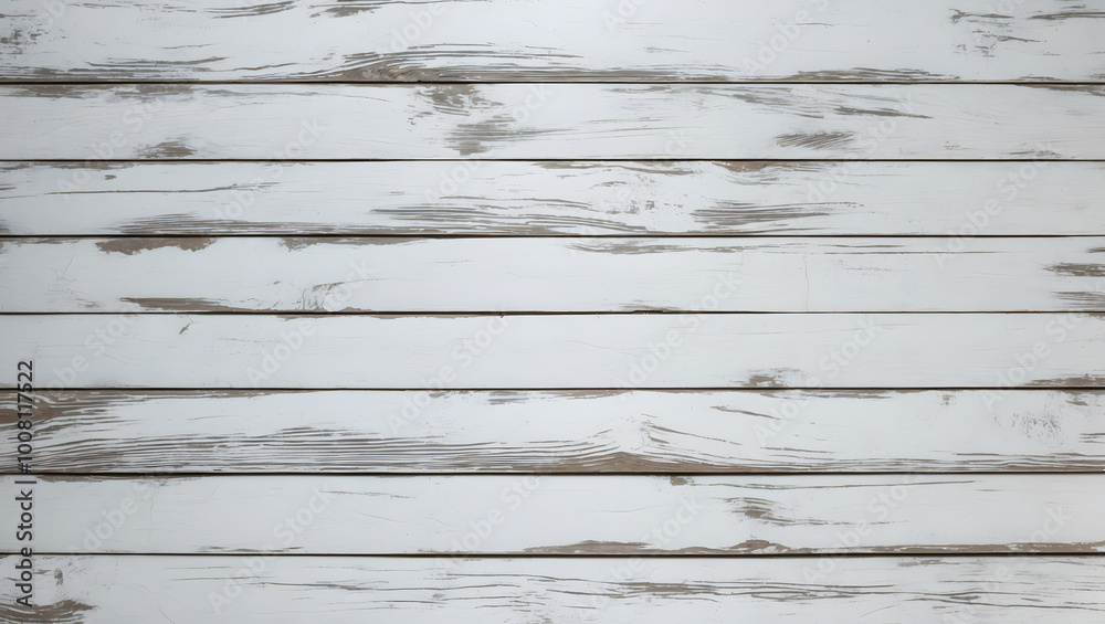 A close-up image of weathered white wood planks with visible grain and texture A close-up image of weathered white wood planks with visible grain and texture