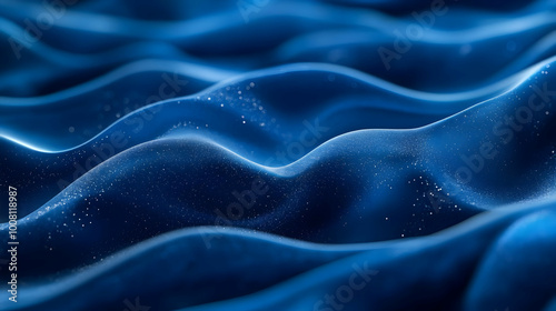 Abstract Blue Wavy Background with Glimmering Texture