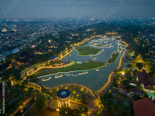 beautiful jakarta indonesia aerial view drone