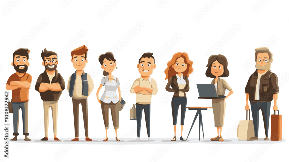 People cartoon characters of different profession and job occupation at workspace isolated set vector illustration People cartoon characters of different profession and job occupation at workspace isolated set vector illustration