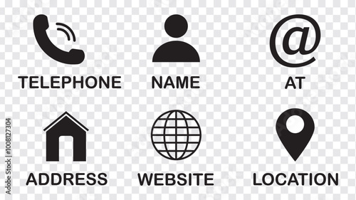 Illustration Vector Graphic of contact design template. company connection business card curriculum vitae icon set. Phone, website, address, location and mail logo symbol sign pack.