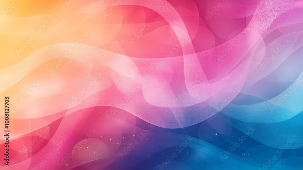 Obraz premium Abstract background with soft, flowing lines in a rainbow of colors.