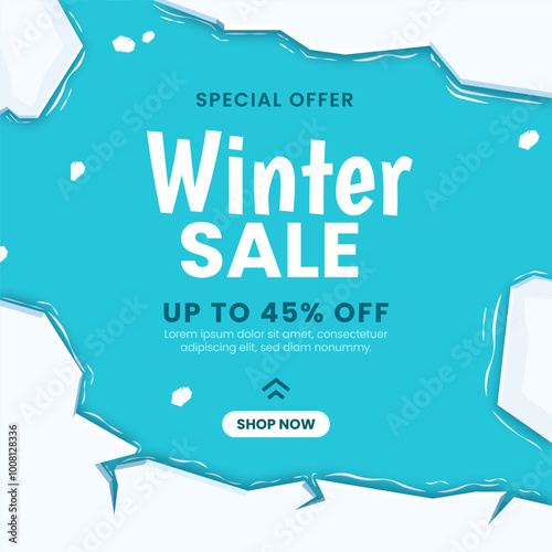 Winter sale advertising social media template