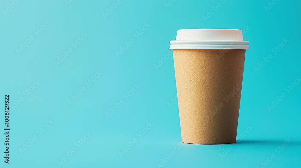 A mockup image of a paper cup with a cap on a clean background, showcasing a simple and minimalist design ideal for branding or promotional purposes A mockup image of a paper cup with a cap on a clean background, showcasing a simple and minimalist design ideal for branding or promotional purposes
