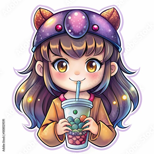 Sticker with a GIRL in a Drink ver1 photo